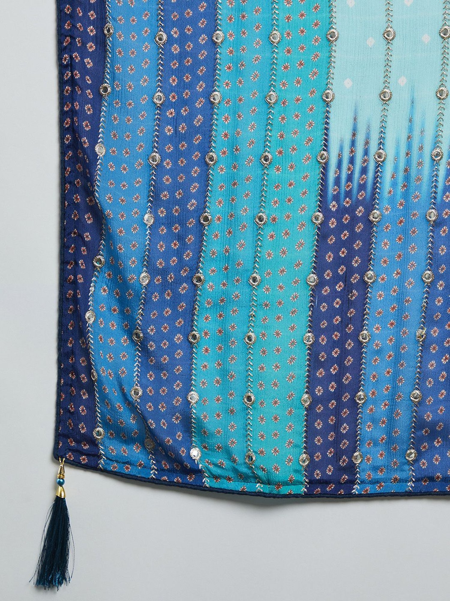 Soch Blue Embellished Dupatta