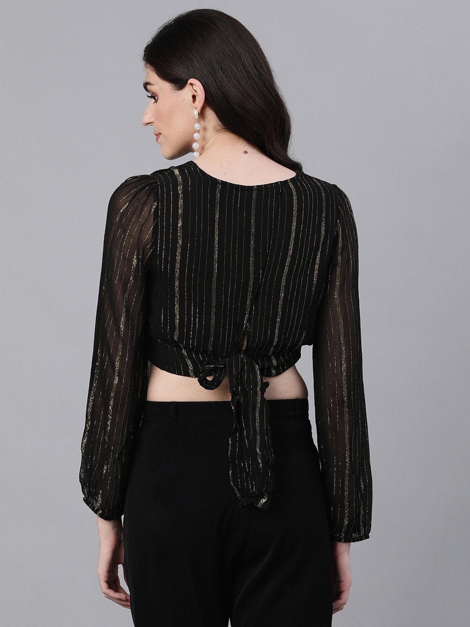 Ishin Black Embellished Top