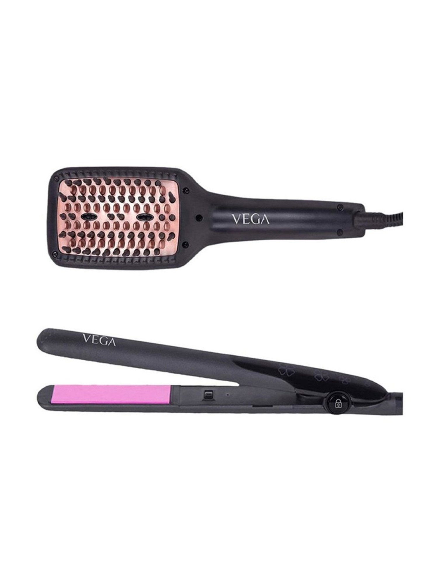 Vega X-Look Paddle VHSB-02 Straightening Brush & Adore VHSH-18 Hair Straightener Combo (Multicolor)
