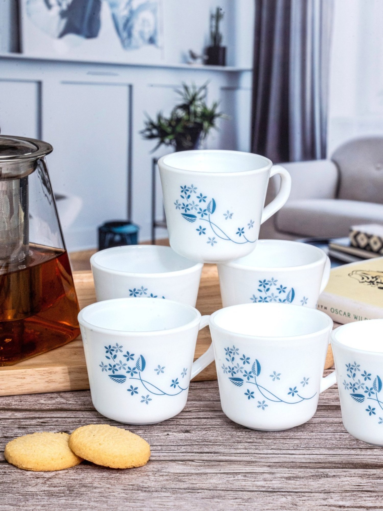 Larah by Borosil White Ceramic Opalware Mug - Set of 6 160ml