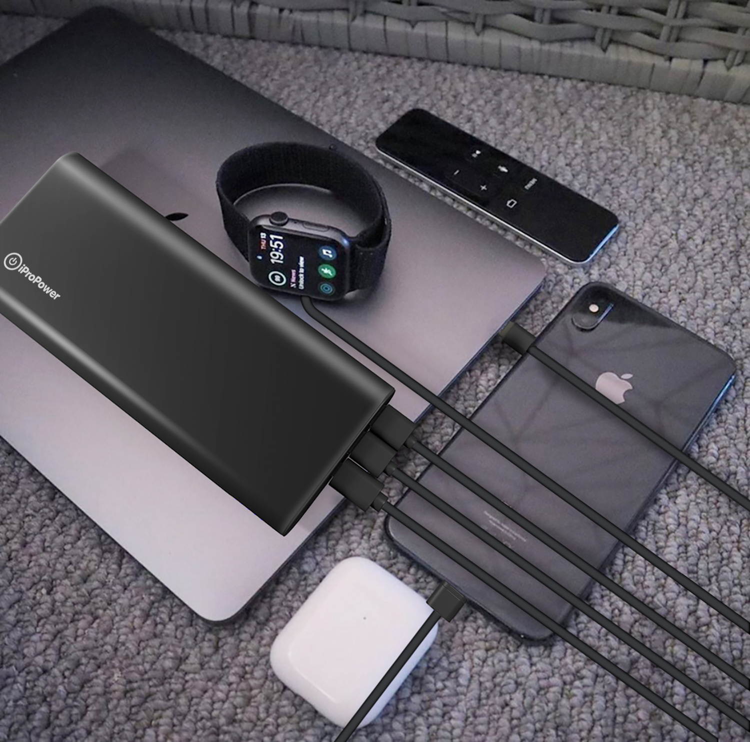 100Wh USB-C PD Power Bank 27000mAh, iProPower Portable External Battery Pack Power Delivery Charger for MacBook Air/Pro Laptop Tablet iPhone Smartphone