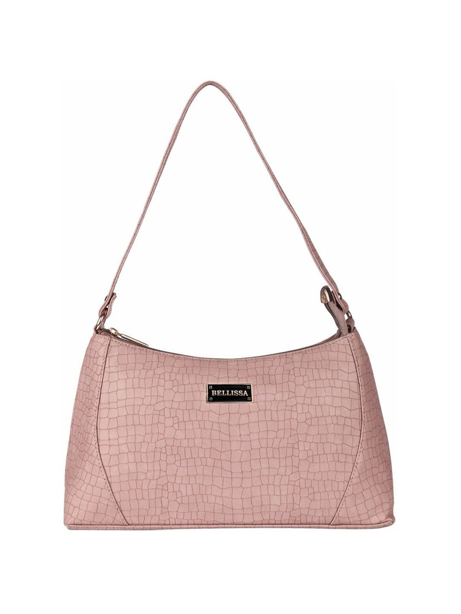 Bellissa Nude Textured Medium Premium Shoulder Handbag