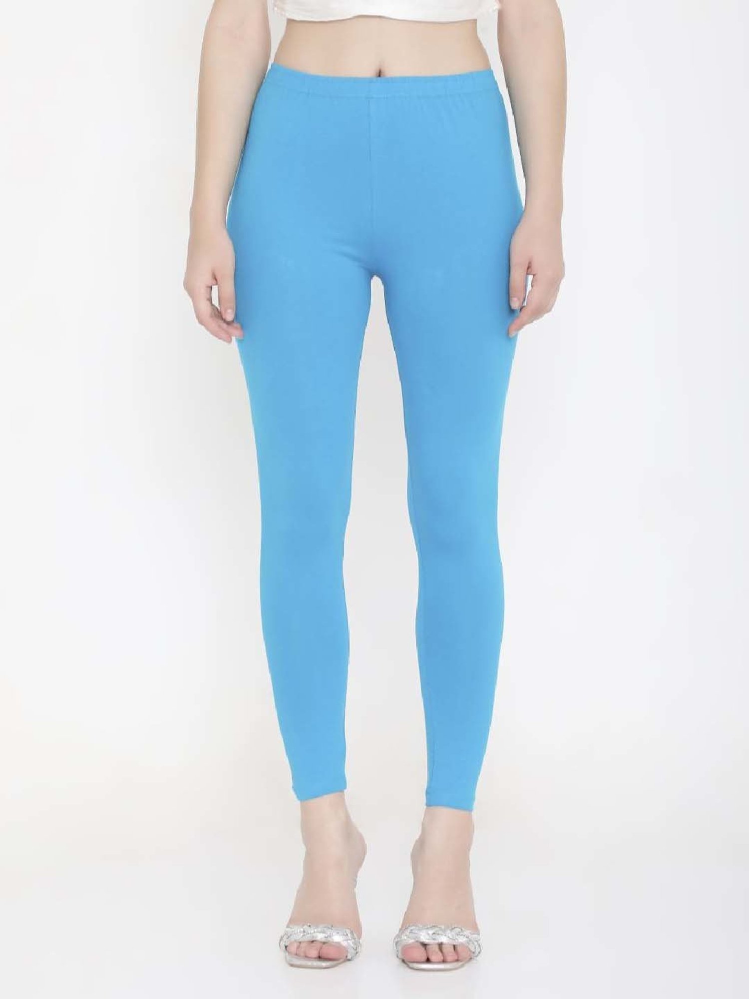 FEELINGS Blue Plain Leggings