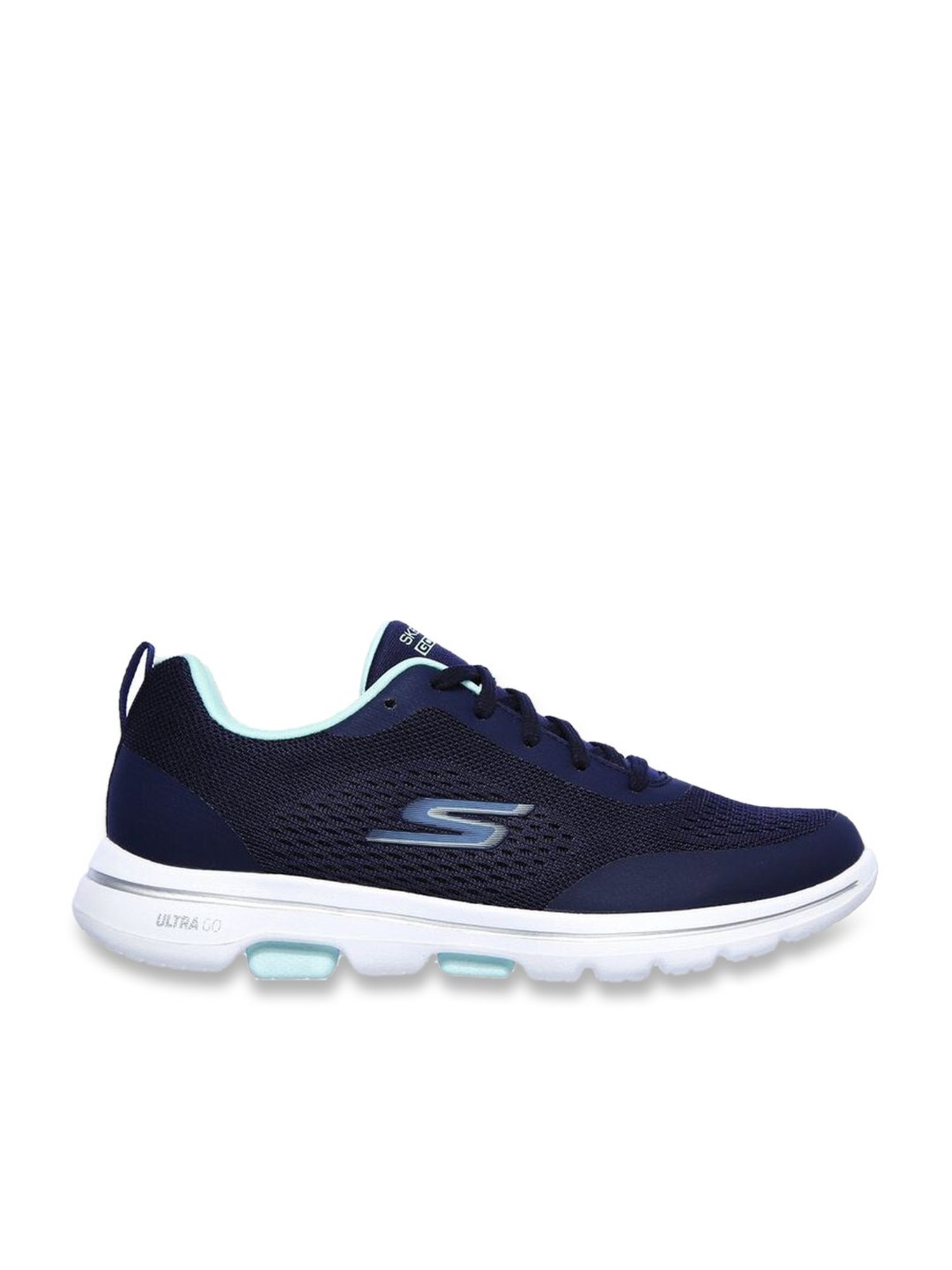 Skechers Women's GO WALK 5 - EXQUISITE Navy Aqua Walking Shoes