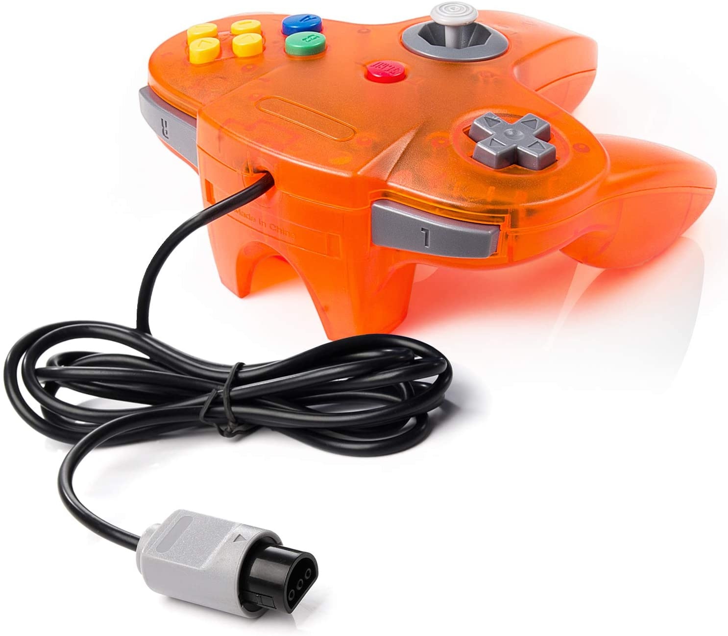 Classic Controller Wired Game Controller Retro Joystick for N64 Console N64 Gamepad (2 Pack Orange)