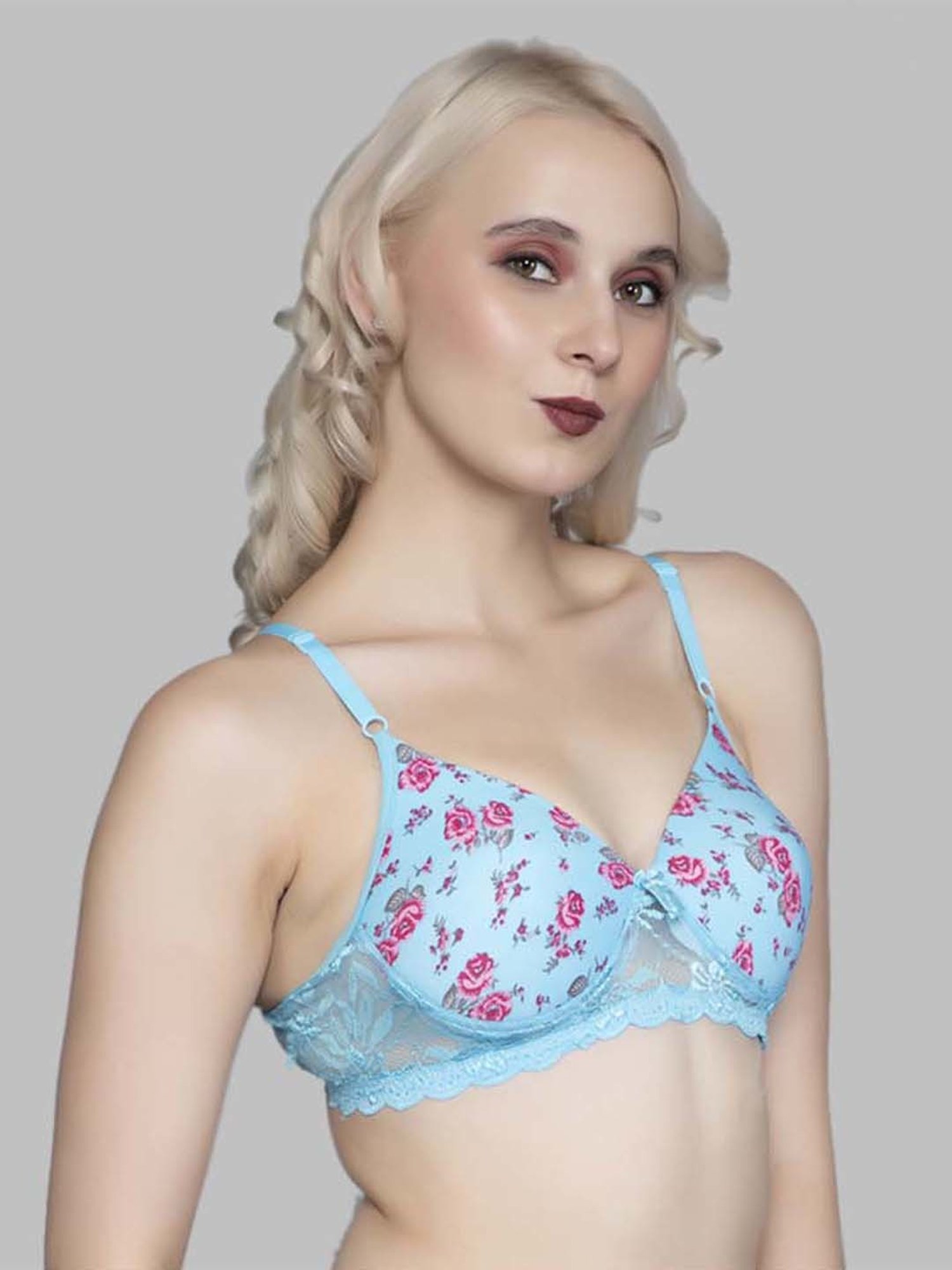FIMS: Fashion is my Style Blue Floral Print Everyday Bra