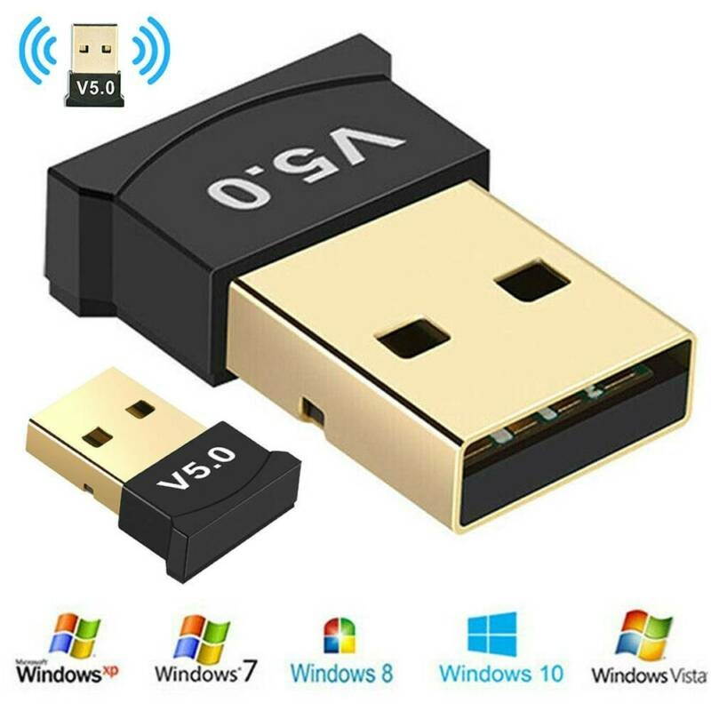 USB Bluetooth 5.0 Adapter for PC Win10/8.1/8/7/XP/Vista, Bluetooth Dongle Receiver/Transmitter for Desktop, Laptop, Computers, Printer