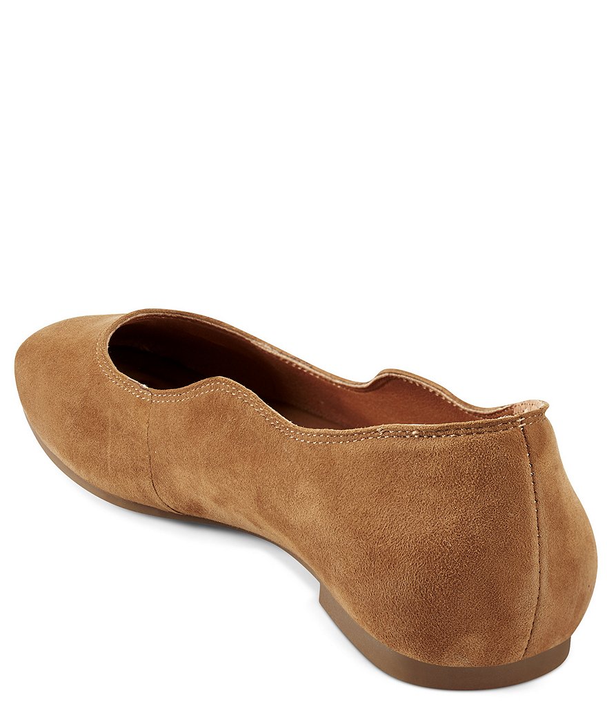 Lucky Brand Dellie Suede Leather Scalloped Detail Flats