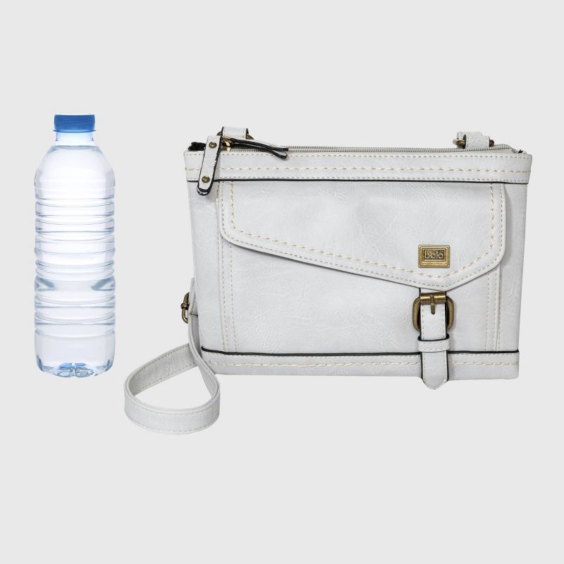 Bolo Zip Closure Crossbody Bag - Light Gray