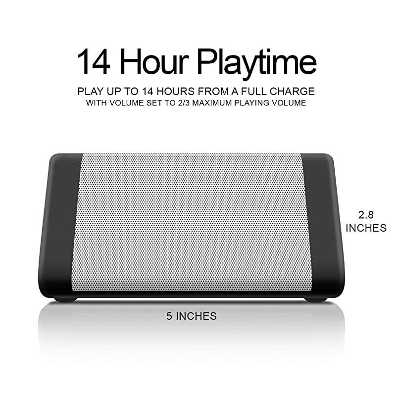 Angle 3 Bluetooth Portable Speaker, Crystal Clear Stereo Sound, Rich Bass, 100 Ft Wireless Range, Play Two Speakers Together (4th Gen only), Mic, IPX5, Bluetooth Speakers (White)