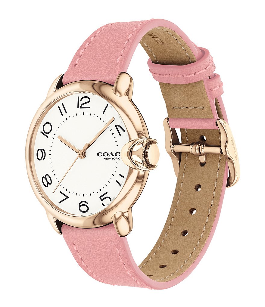 COACH Arden Pink Leather Strap Watch