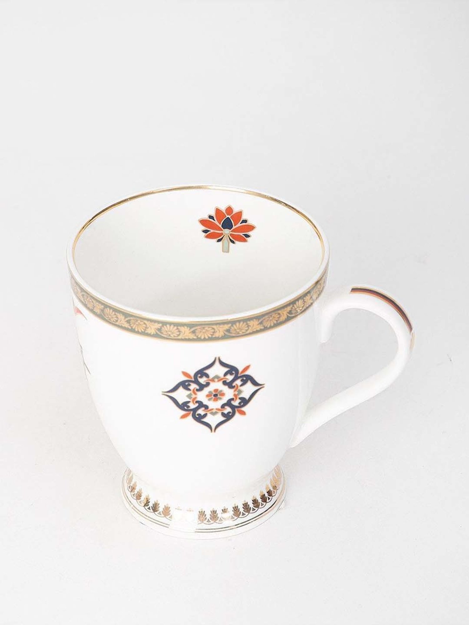 Fabindia Home Jodha Blue & White Ceramic Mug (380ml)