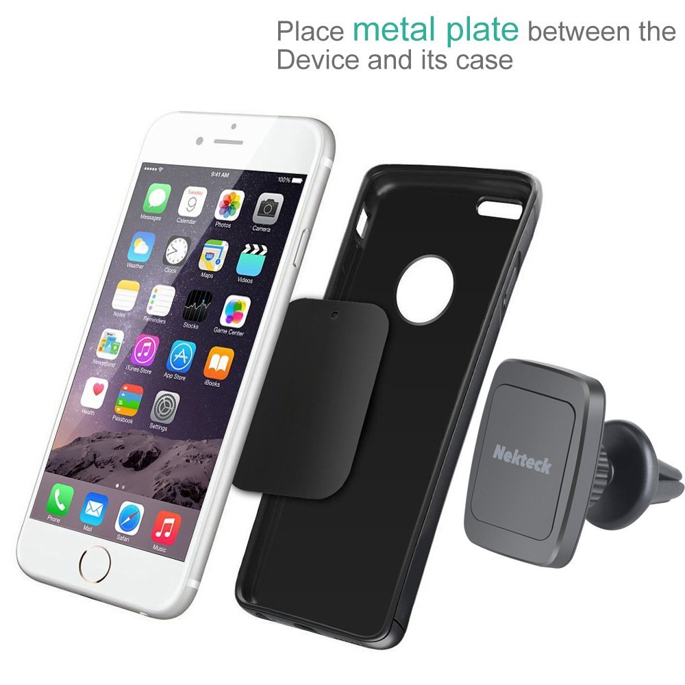 Car Mount, Nekteck Magnetic Cradle-less Universal Car Phone Air Vent Holder with Swivel for iPhone 6S/ 6 6 Plus, SE, 5s, Samsung Galaxy S6/S7 Edge Plus S5 Note 5 4 3, LG G5, Nexus 6P 5X More, Black