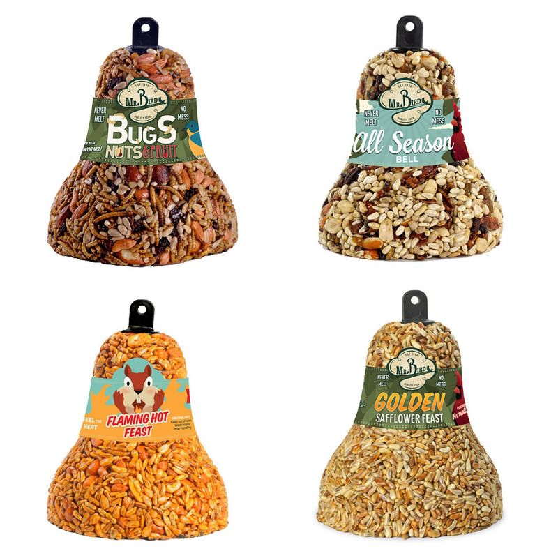 Home & Garden 5.25" Seed Bell Variety Set Bird Feeding Cardinals Wrens Mr Bird  -  Bird And Wildlife Food