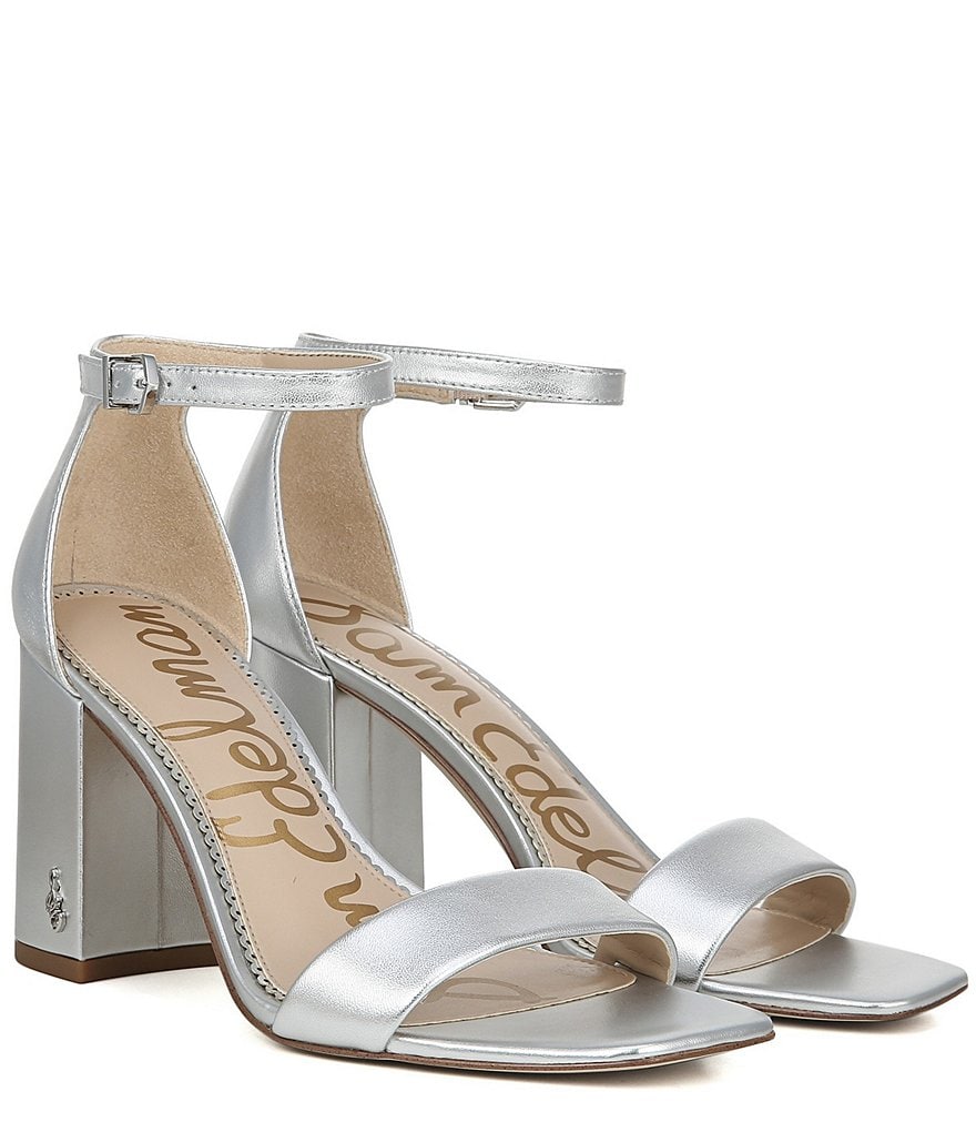 Sam Edelman Daniella Leather Block Heel Square Toe Dress Sandals