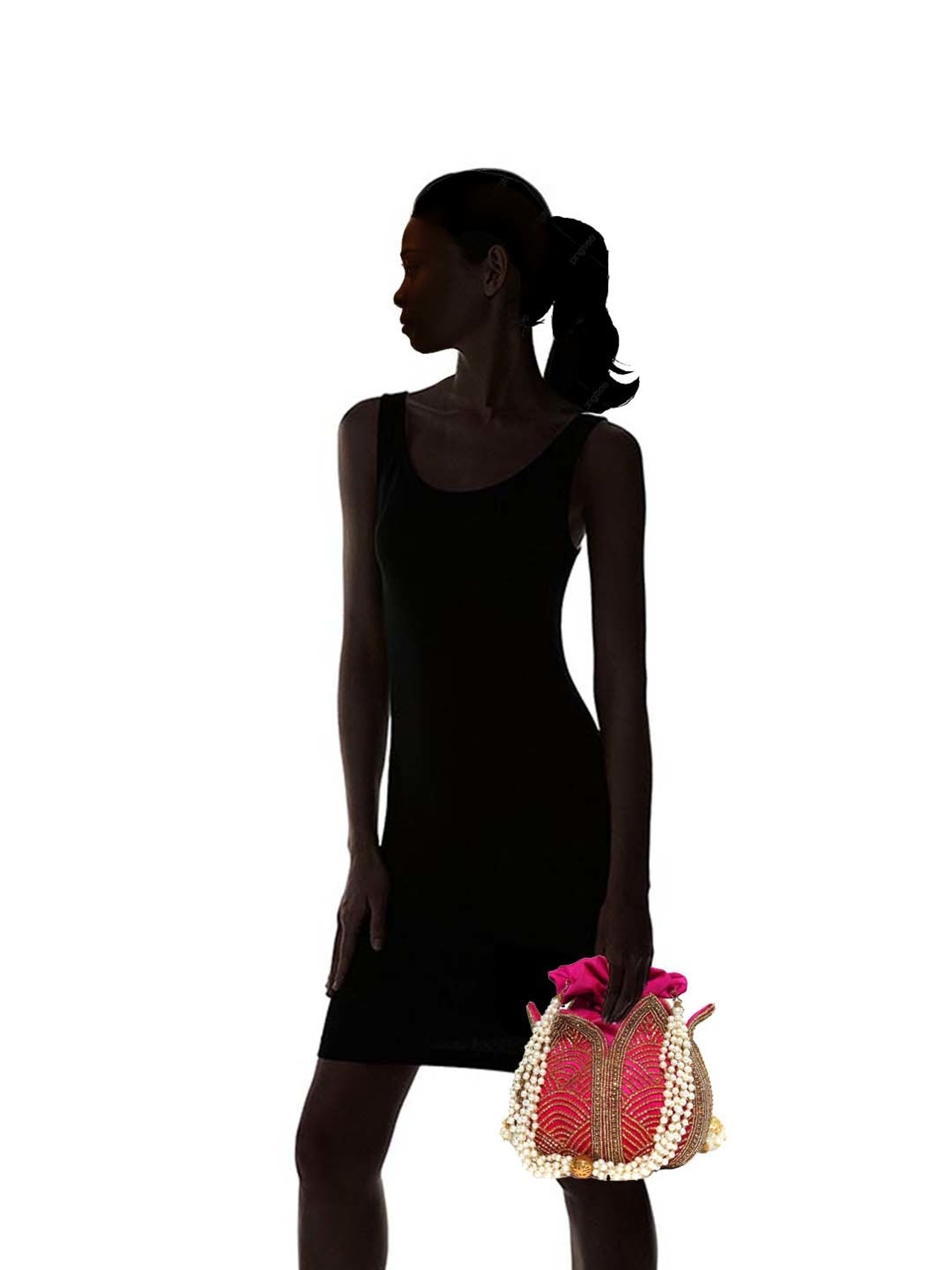 NR by Nidhi Rathi Pink Fabric Potli