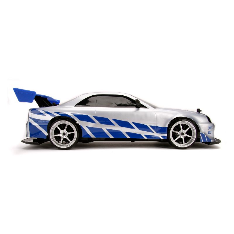 Jada Toys Fast & Furious Elite Drift RC 2002 Nissan Skyline GT-R (BNR34) Remote Control Vehicle 1:10 Scale Candy Silver