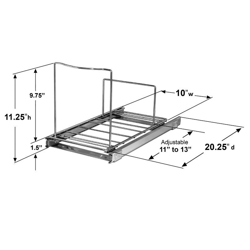 Lynk Professional Pull Out Bin Holder - Sliding Cabinet Organizer