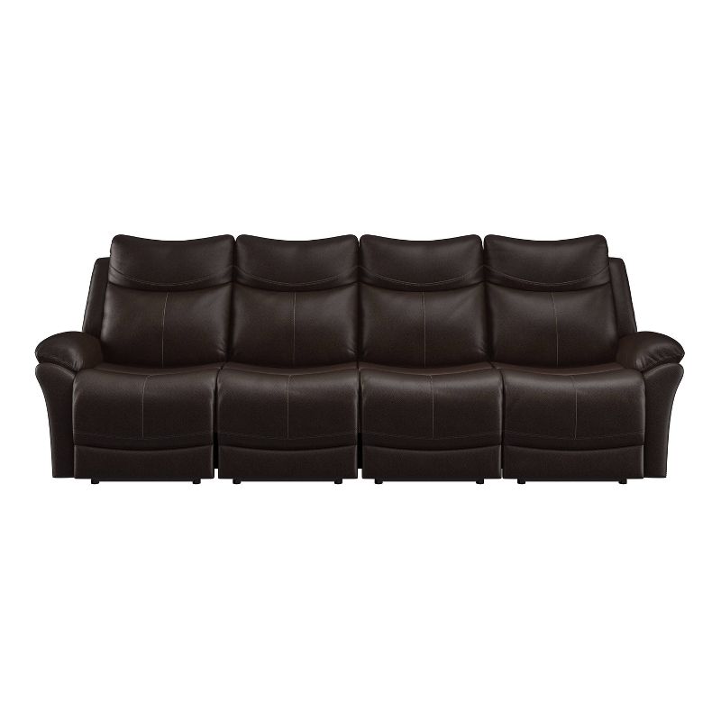 Aaron 4 Seat Wall Hugger Recliner Sofa Renu Leather Coffee Brown - ProLounger