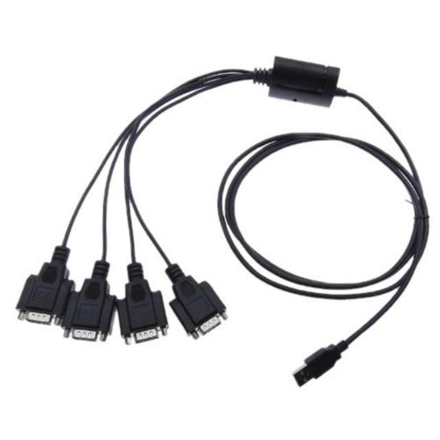 Coolgear FTDI Chip with TX/RX LED USB 4 Port Serial DB-9 RS-232 Adapters for Vista and More