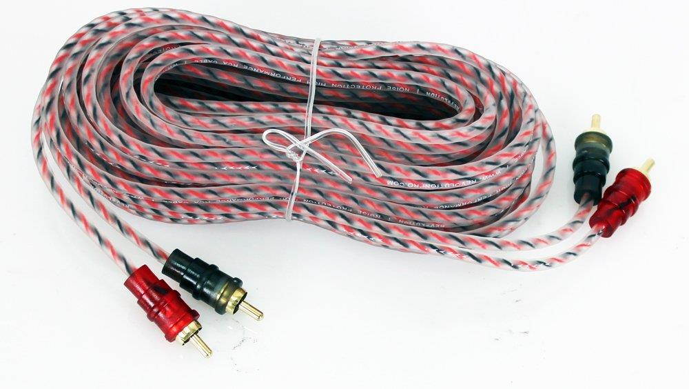Revolution 12 Feet Triple Shielded Spiral Twist RCA Audio Cable Signal Cable
