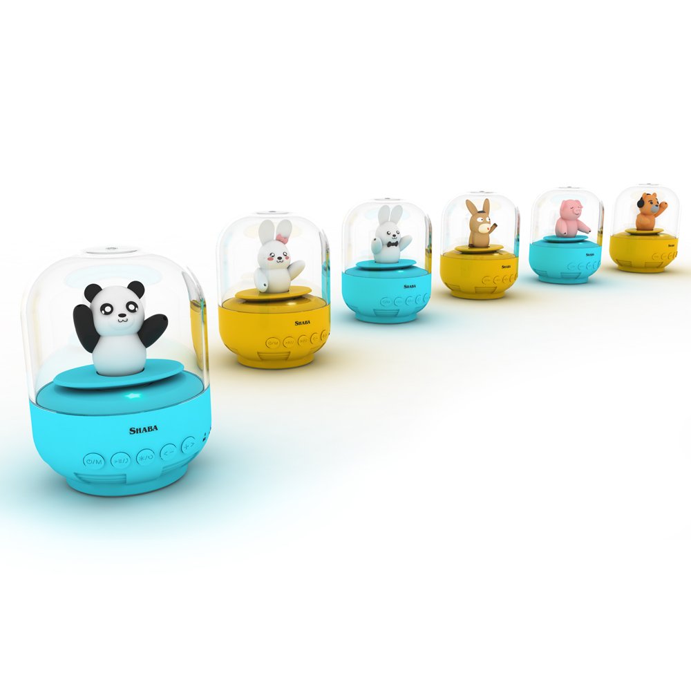 SHABA Speaker for kids, bell Jar animal pet mini Bluetooth speaker with microphone, wireless cute musical toys for Party, home, bedroom, office(Blue Prince Bunny), Gift for Kids