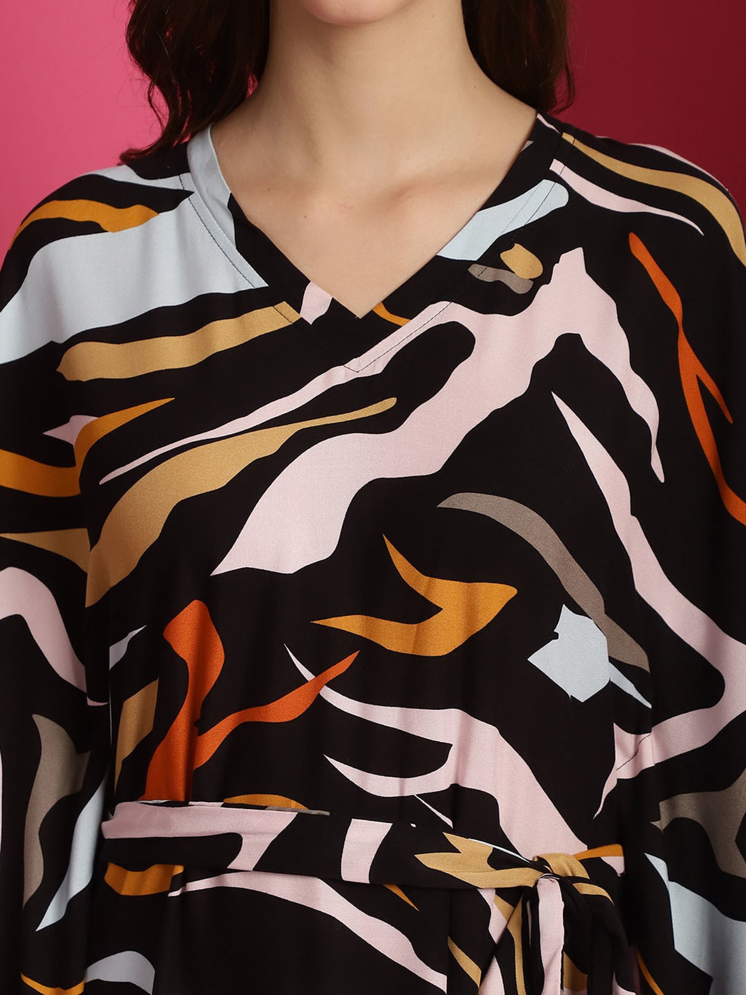 Boston Club Black Printed Kaftan Night Dress