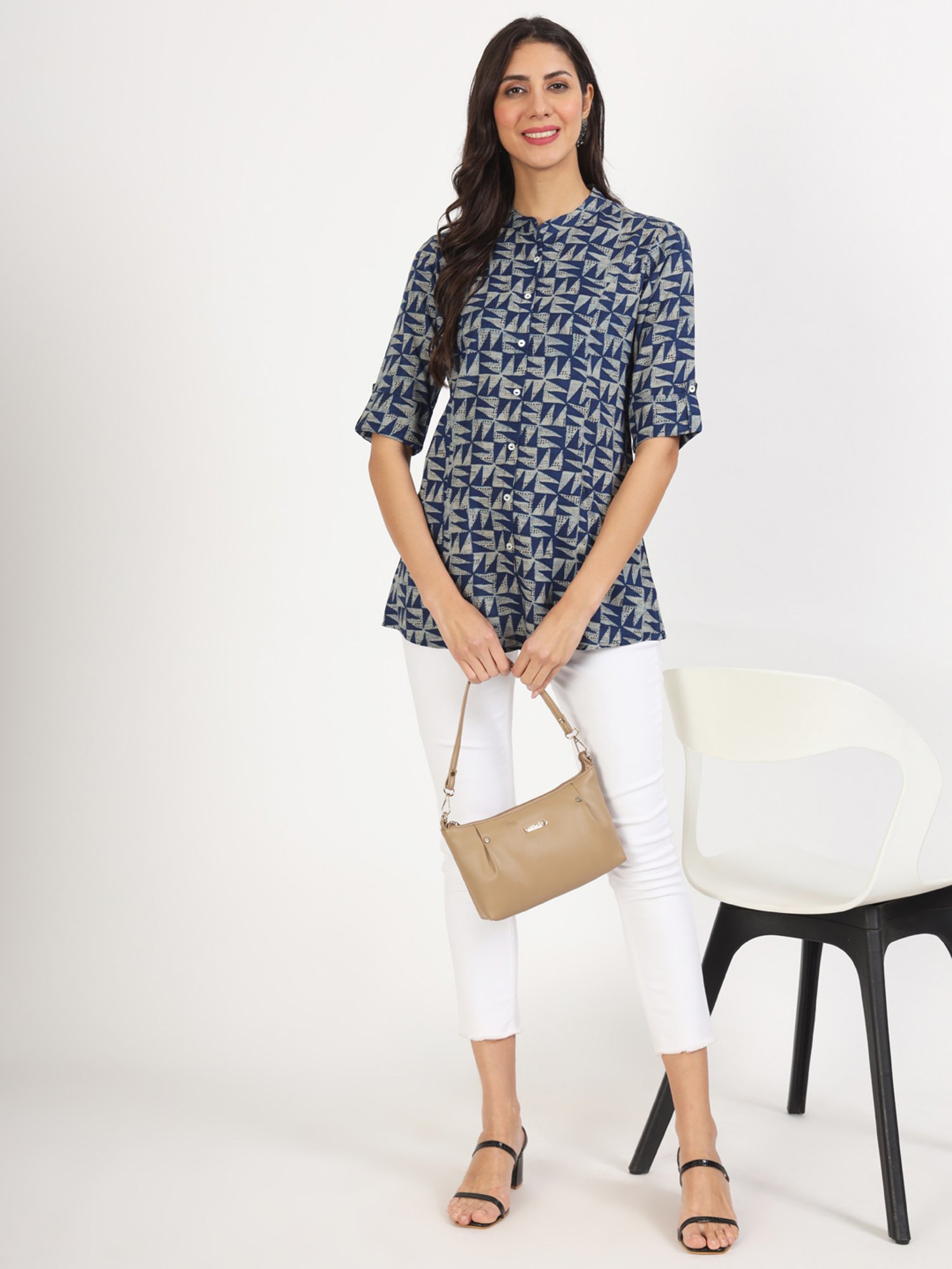 Divena Blue Printed Tunic