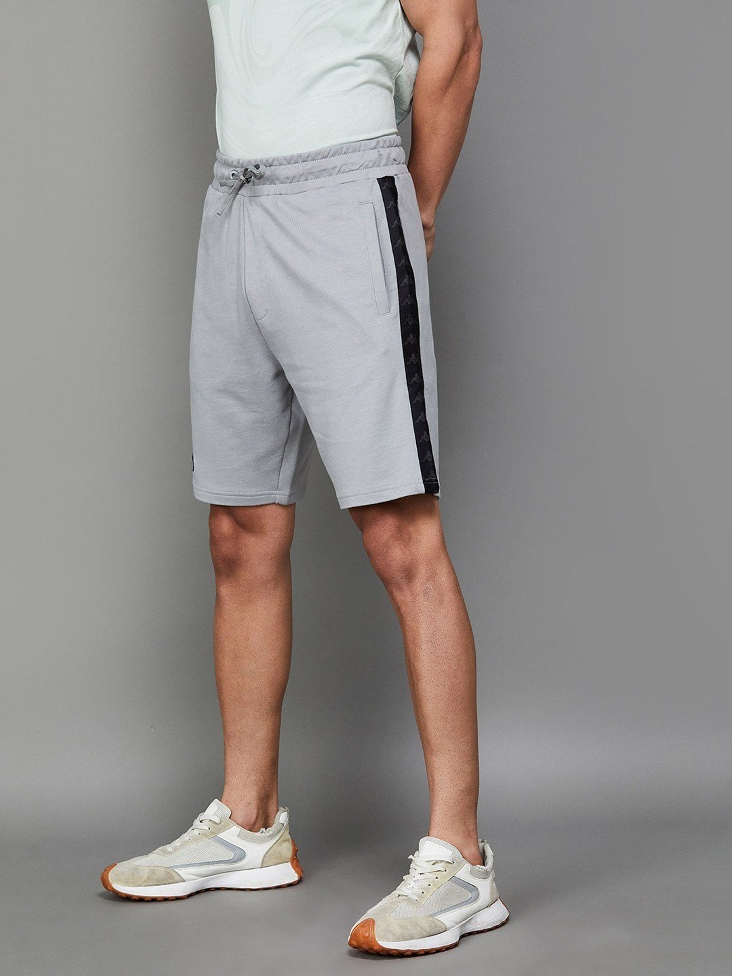 KAPPA Grey Cotton Regular Fit Shorts