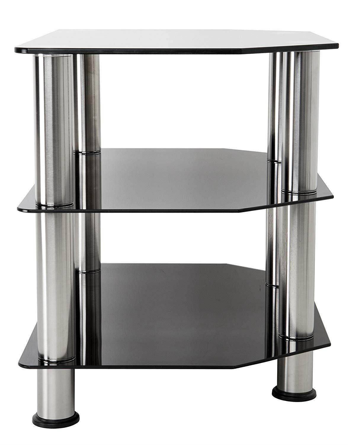 AVF SDC600-A  TV Stand for up to 32-inch TVs, Black Glass, Chrome Legs