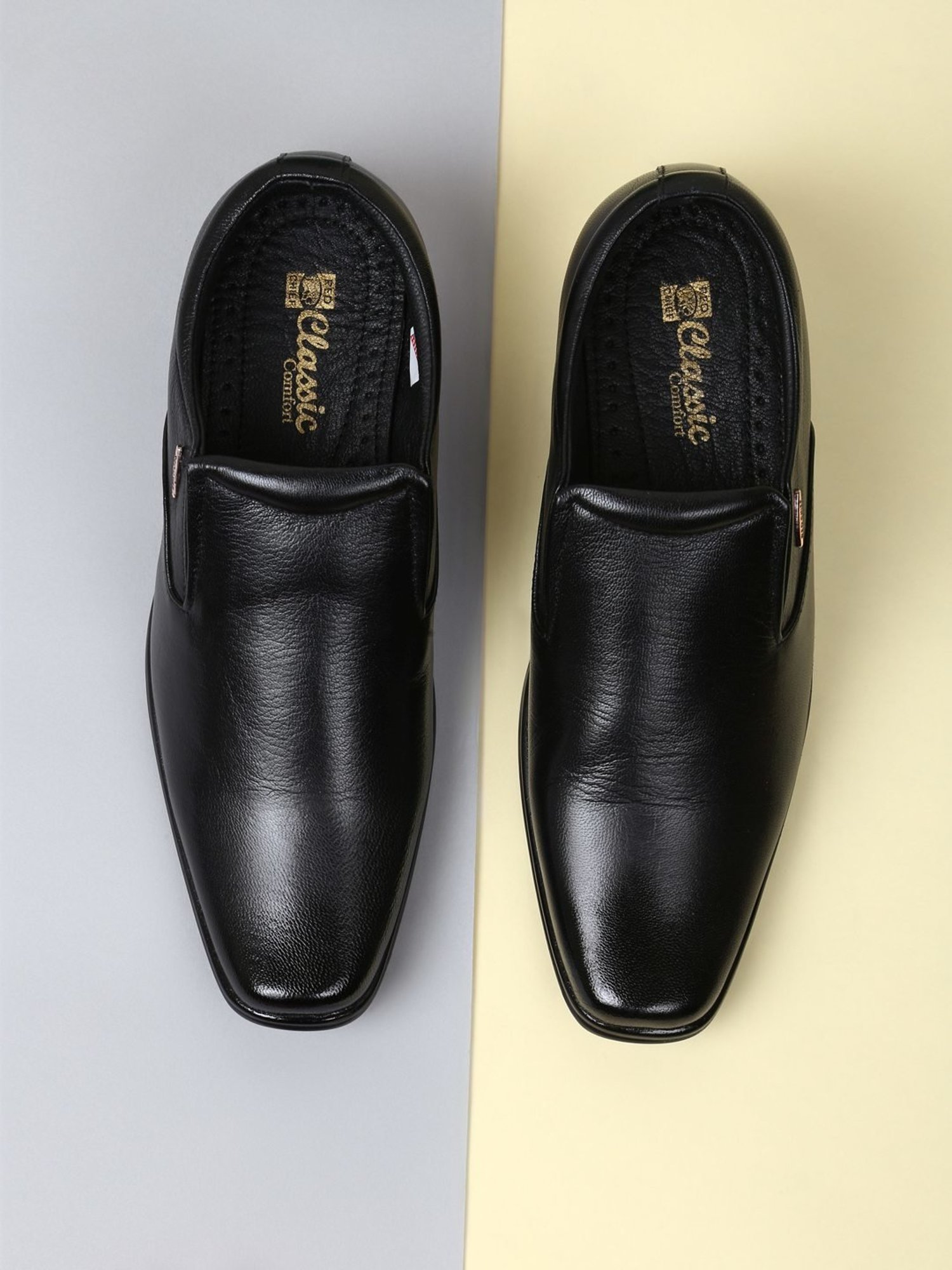 Red Chief Men's Black Formal Slip-Ons