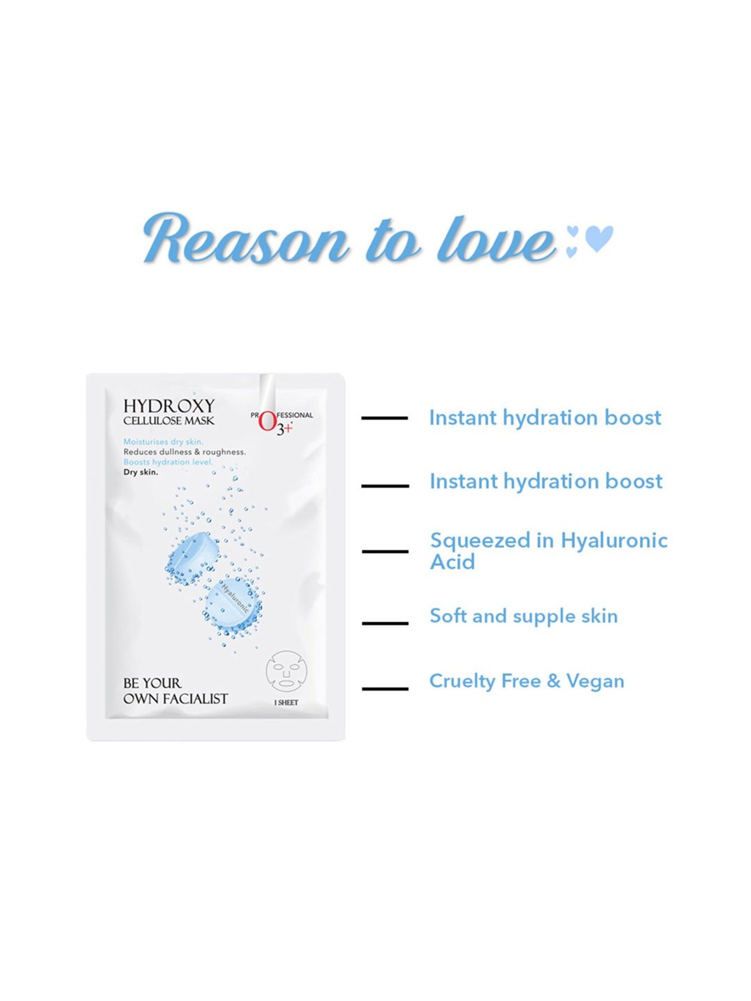 O3+ Facialist Hyaluronic Hydroxy Cellulose Mask - 30 gm