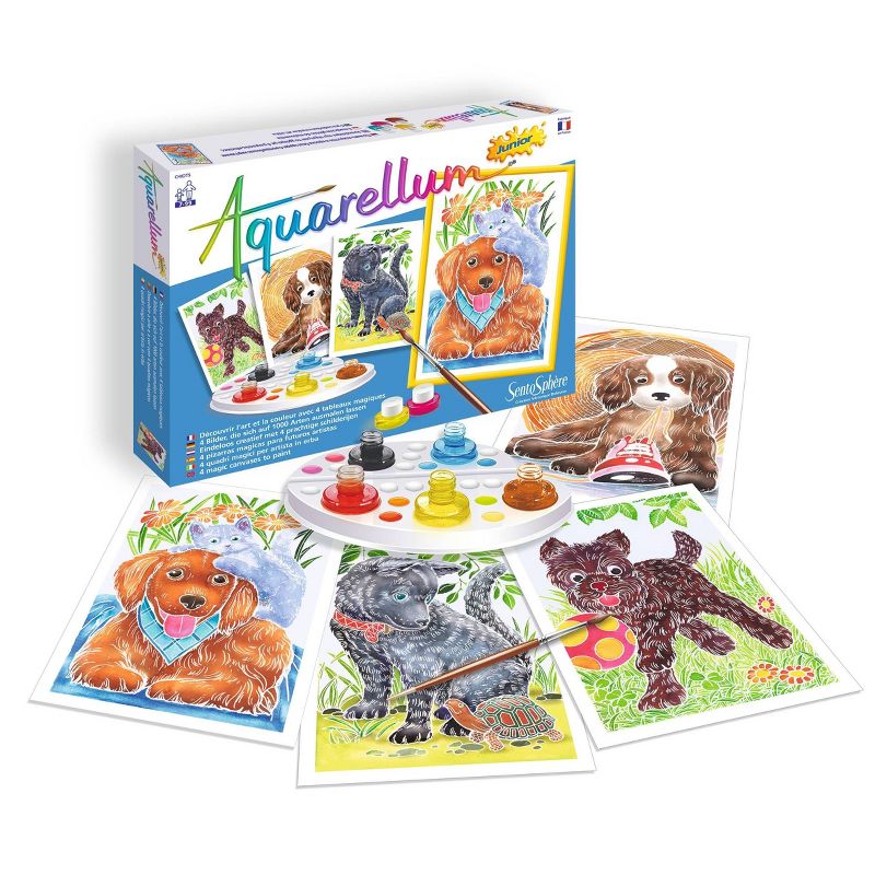 12pc Aquarellum Junior Sweet Dogs Painting Kit - SentoSphere USA