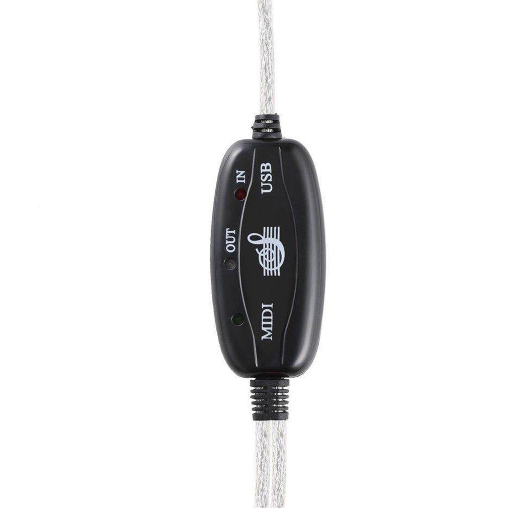 USB IN-OUT MIDI Interface Cable PC to Music Keyboard Converter Adapter Cord