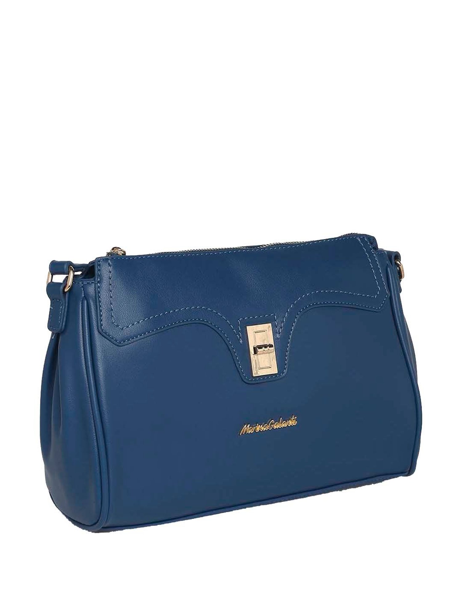 Marina Galanti Blue Solid Medium Sling Handbag