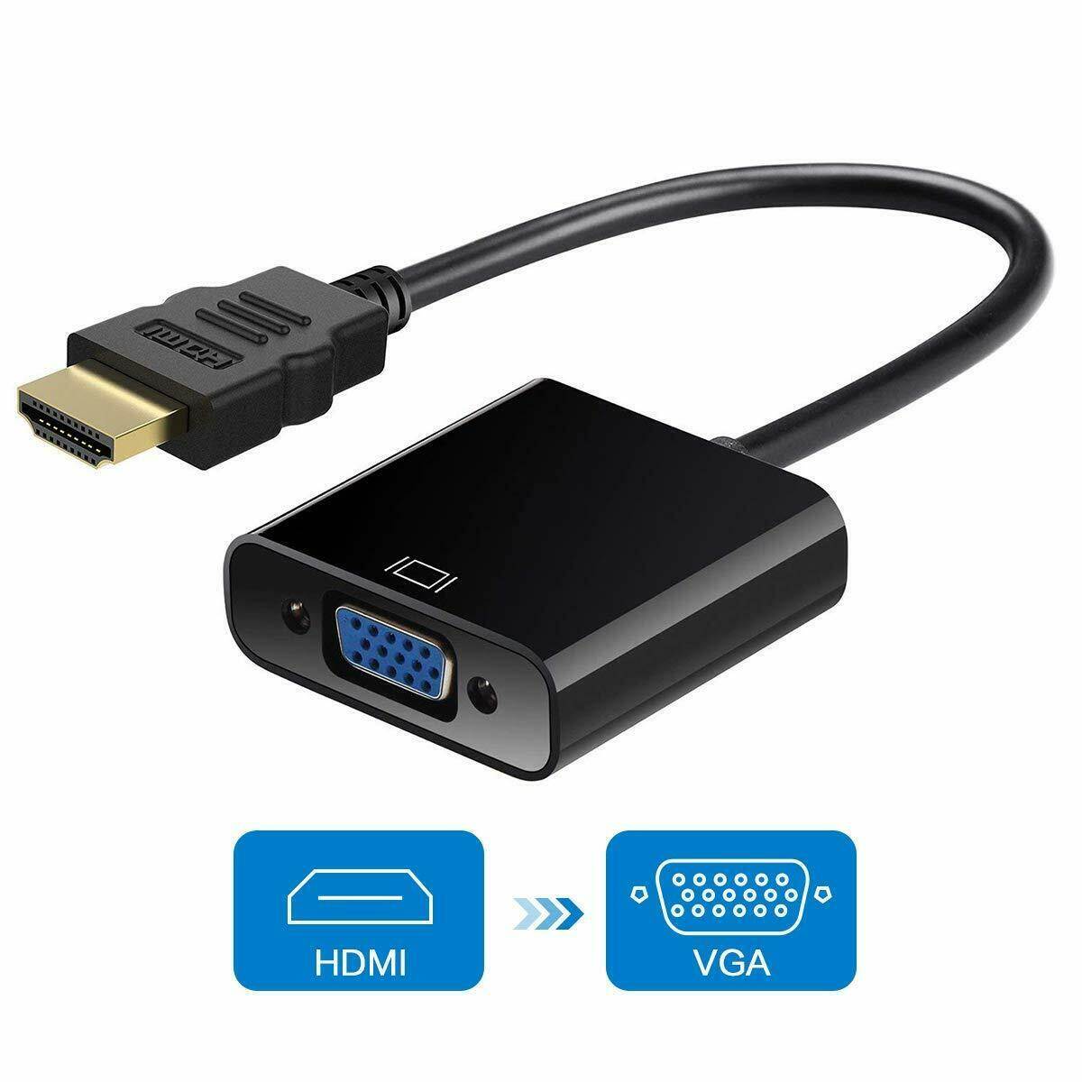 HDMI Male to VGA Female Adapter for Chromebooks Laptop Computer Projector HDTV HDMI Male to VGA Female Adapter for Chromebooks Laptop Computer Projector HDTV