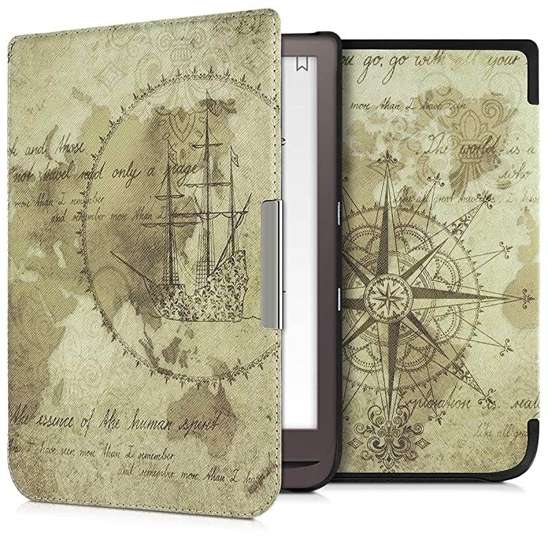 Case for Pocketbook InkPad 33 Pro Book Style PU Leather Protective eReader Cover Folio Case BrownLight Brown