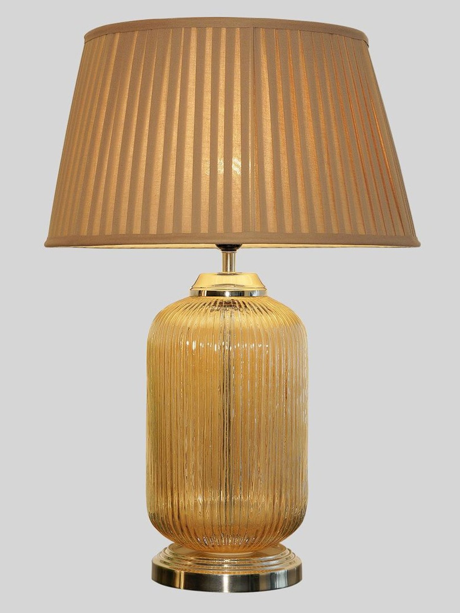 Kapoor Lamp Shades Amber & White Glass Maloto Luster Finish Shade Table Lamp