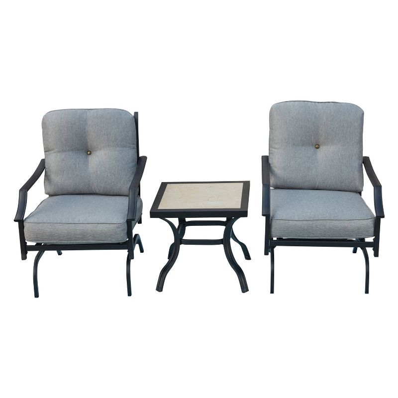 3pc Steel Patio Seating Sets Gray - Lokatse