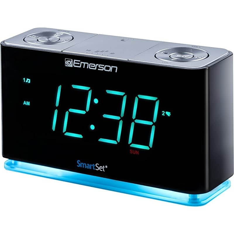 SmartSet Alarm Clock Radio with Bluetooth Speaker Charging StationPhone Chargers with USB Port for iPhoneiPadiPodAndroid and Tablets ER100301 SmartSet Alarm Clock Radio