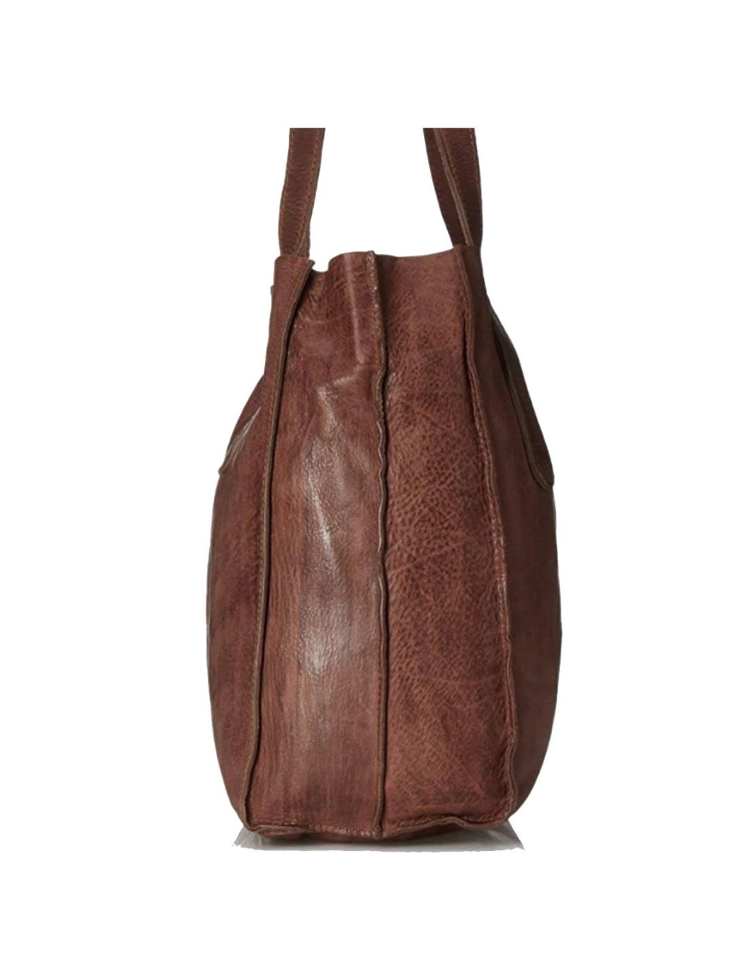 KOMPANERO Rachel Cognac Leather Textured Tote Handbag
