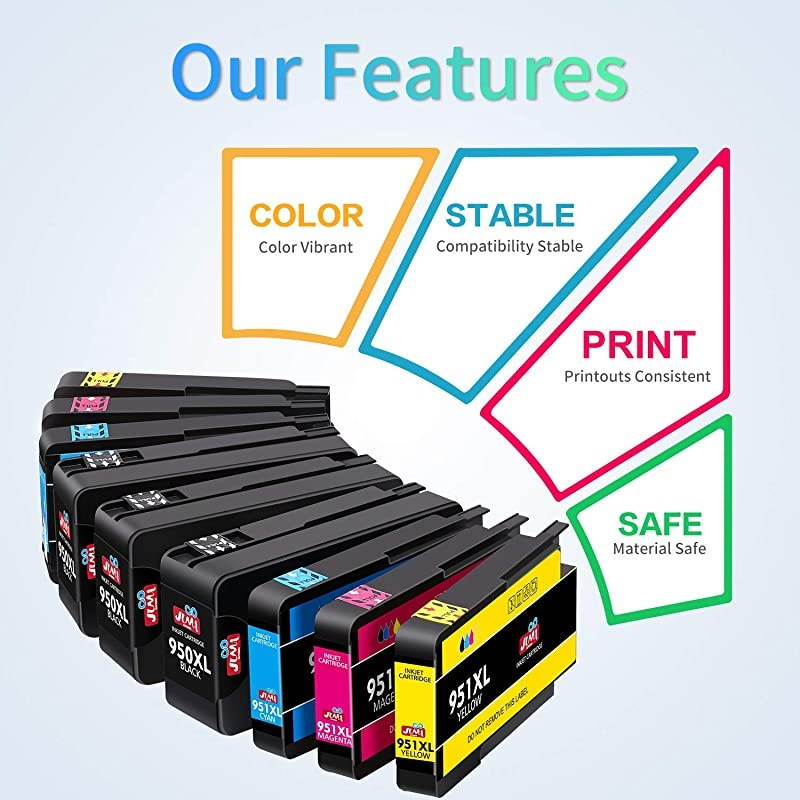 Compatible Ink Cartridge Replacement for HP 950XL 951XL 950 951 for Officejet Pro 8610 8600 8620 8630 8640 8660 8100 8615 8625 251dw 271dw 276dw Printer 3 Black 2 Cyan 2 Magenta 2 Yellow