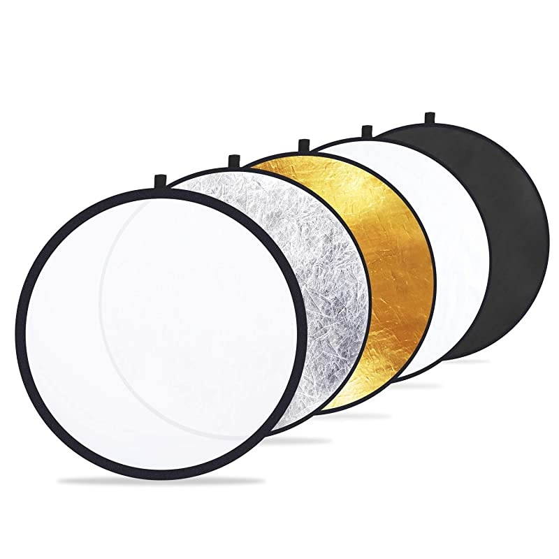 24quot 60cm 5in1 Photography Reflector Light Reflectors for Photography MultiDisc Photo Reflector Collapsible with Bag Translucent Silver Gold White and Black