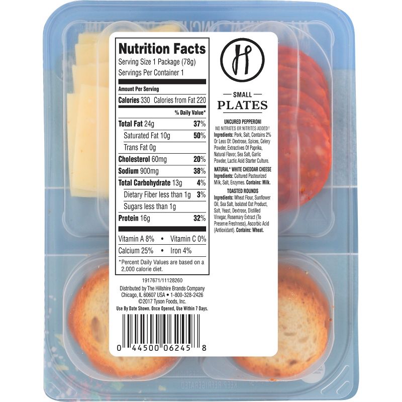 Hillshire Snacking All Natural Uncured Pepperoni with White Cheddar Cheese and Toasted Rounds - 2.76oz