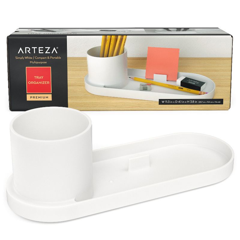 Arteza Modern Multipurpose Tray Organizer in Ivory White, for Office, Home, or Classroom (ARTZ-4088)