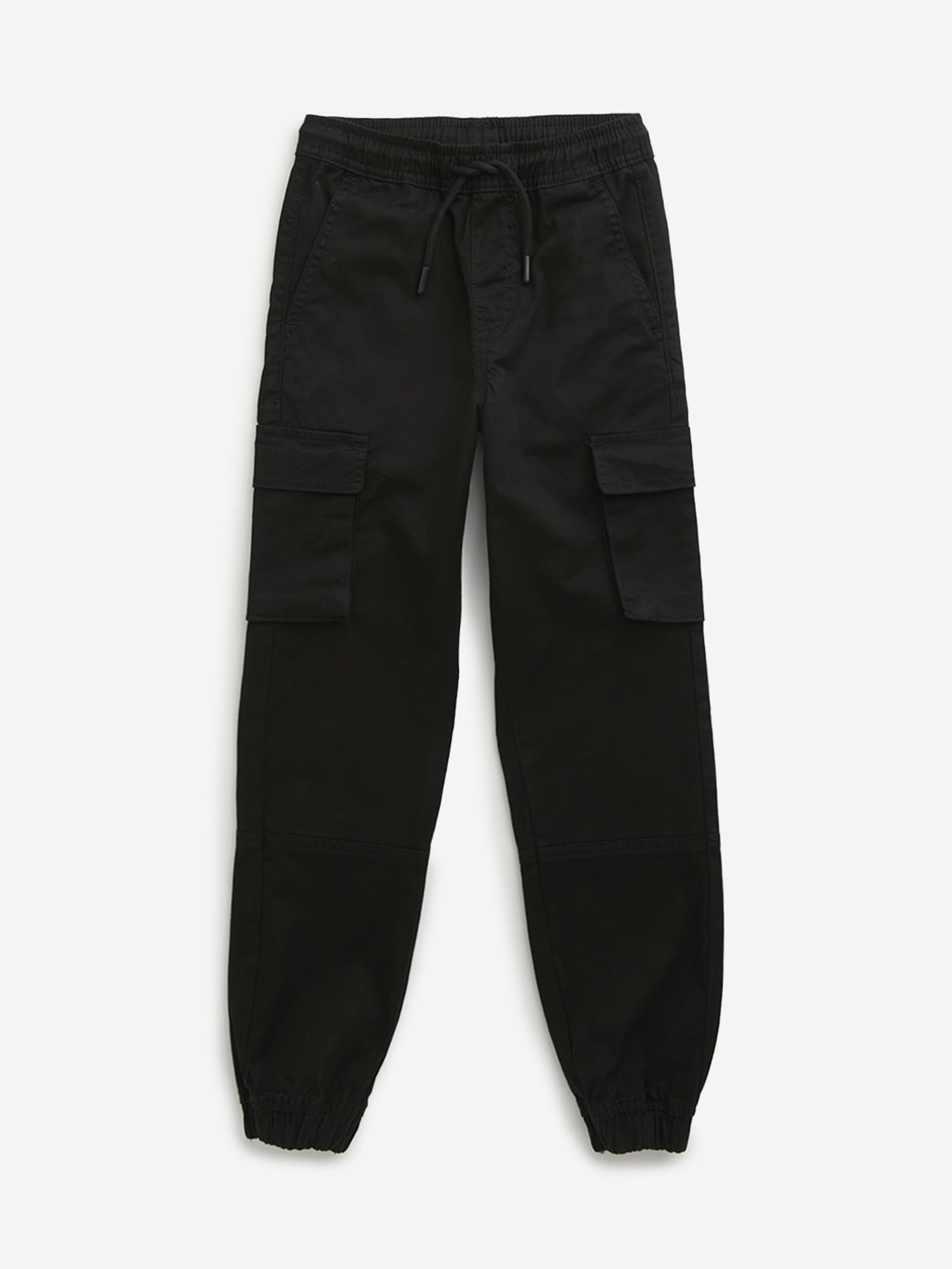 Y&F Boys by Westside Black Cargo-Style Mid-Rise Joggers