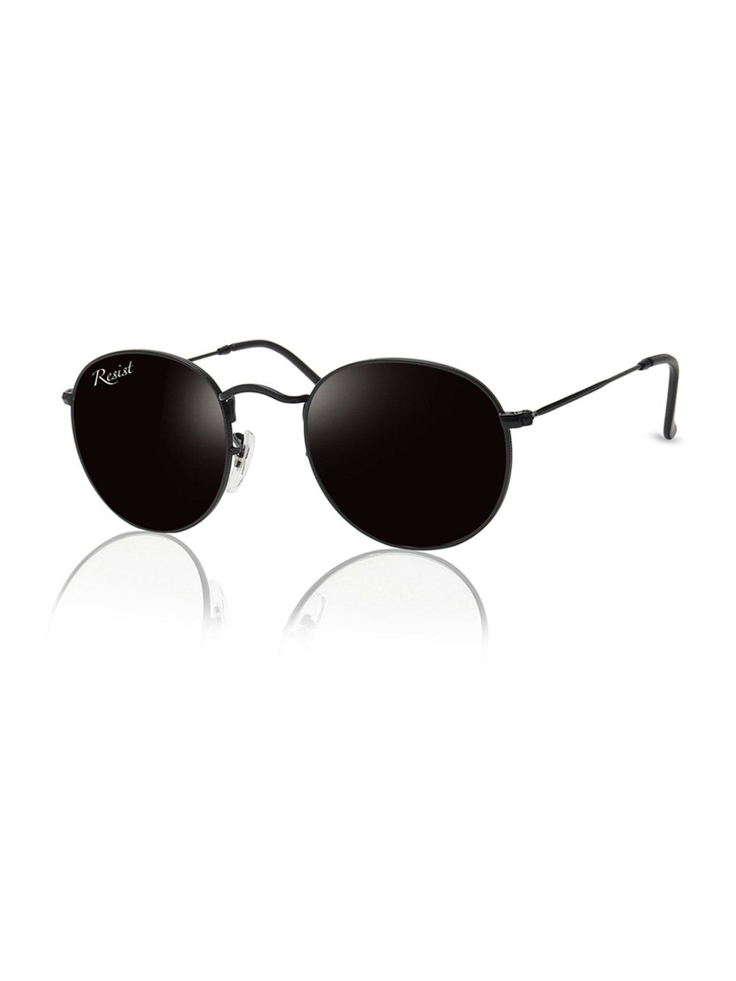 Resist Eyewear Black Round UV Protection Unisex Sunglasses