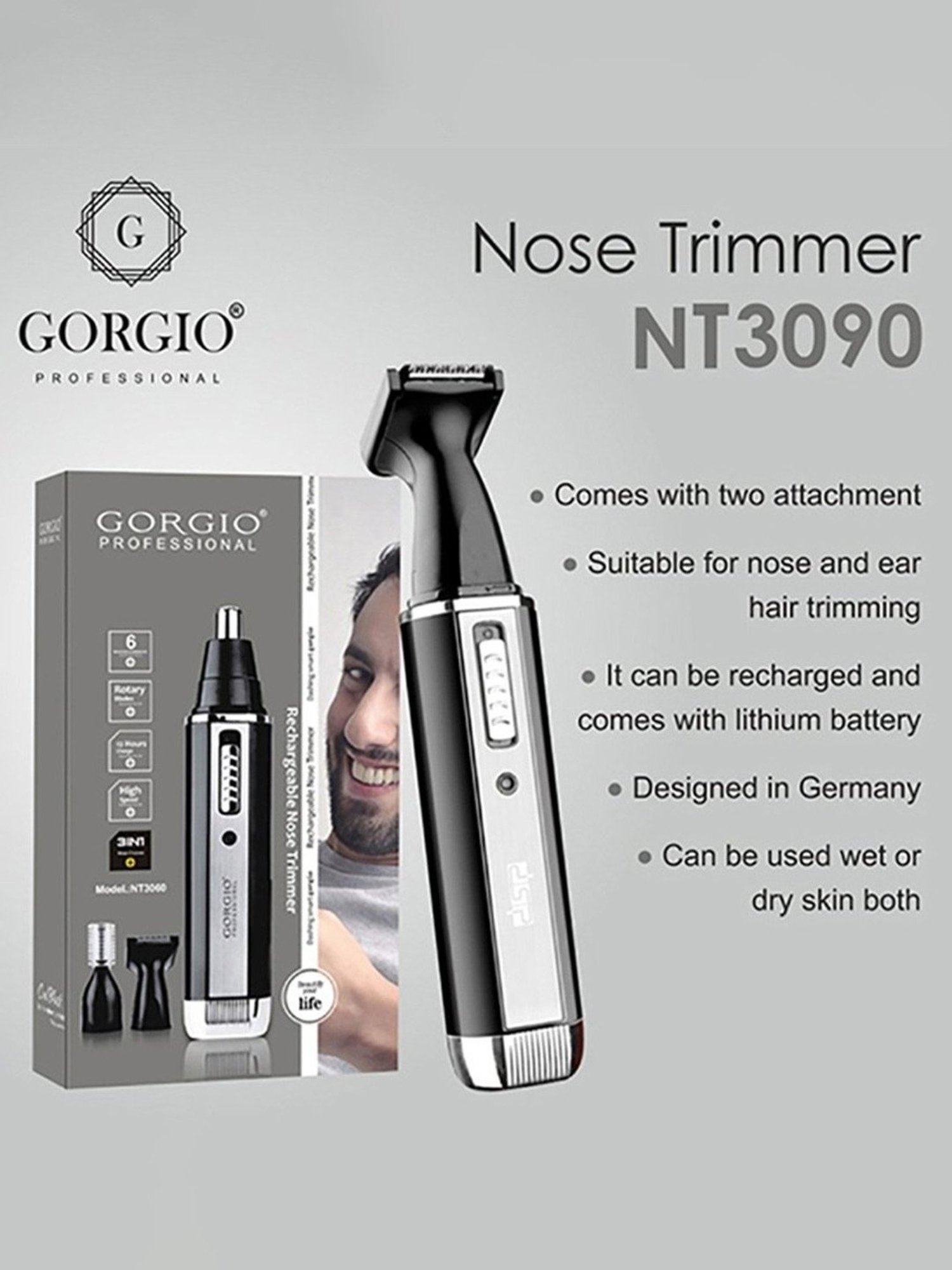Gorgio Professional NT3090 Nose Trimmer (Blue and Black)