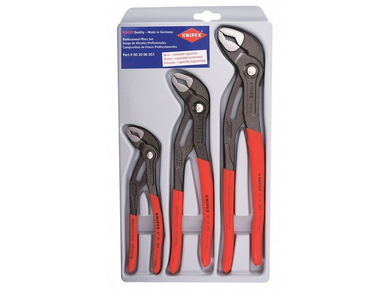 KNIPEX 00 20 06 US2 3 Piece Pliers Wrench Set