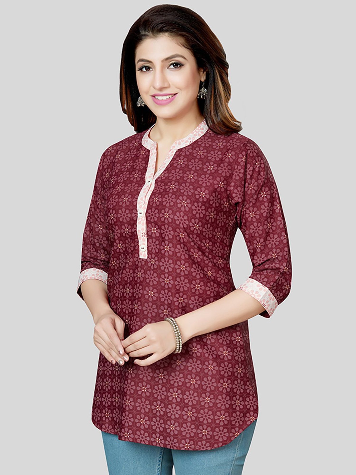 Fusion Beats Light Grey Embroidered A Line Kurta